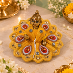 Kesari Teardrop Mirror Size 0 Laddu Gopal Poshak angled view