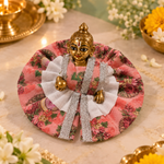 Coral Floral Cotton Size 0 Laddu Gopal Poshak angled view