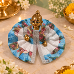 Neel Floral Cotton Size 0 Laddu Gopal Poshak angled view
