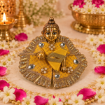Mustard Mirror Pearl Ruffle Size 0 Laddu Gopal Poshak front view
