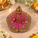 Rani Mirror Pearl Ruffle Size 0 Laddu Gopal Poshak angled view