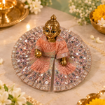 Peach Mirror Jaal Size 0 Laddu Gopal Poshak angled view