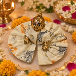 Ivory Marigold Botanical Laddu Gopal Poshak – Size 0 angled view