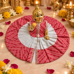 Pink Bandhani White Pleated Laddu Gopal Poshak – Size 5 – three-quarter view