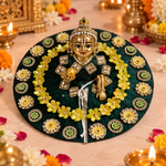 Black Yellow Floral Crystal Laddu Gopal Poshak – Size 5 – corrected matching view