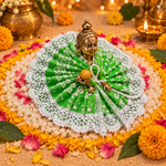 Hariyali White Pearl Lace Laddu Gopal Poshak – Size 3 – Three-Quarter View
