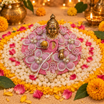 Blush Purple Floral Pearl Laddu Gopal Poshak – Size 3 – Front View
