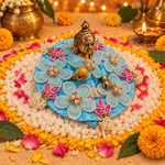 Aasmani Pink Floral Pearl Laddu Gopal Poshak – Size 3 – Three-Quarter View