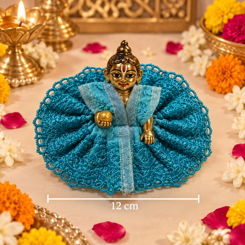 Multicolour Mayur Mandala Size 0 Laddu Gopal Poshak front view