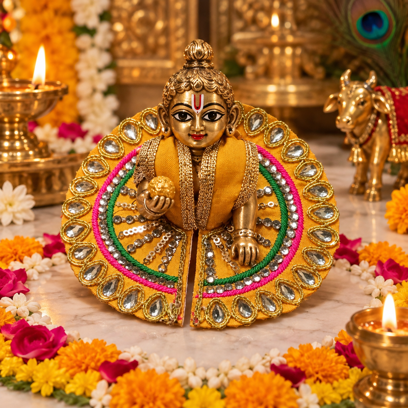 Coral Pearl Lotus Size 0 Laddu Gopal Poshak front view