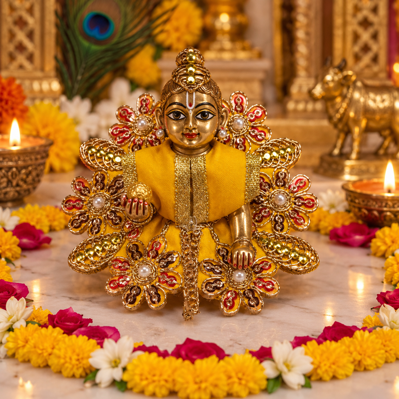 Ruby Floral Vine Size 0 Laddu Gopal Poshak front view