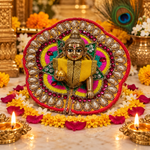 Ruby Mirror Medallion Size 0 Laddu Gopal Poshak front view