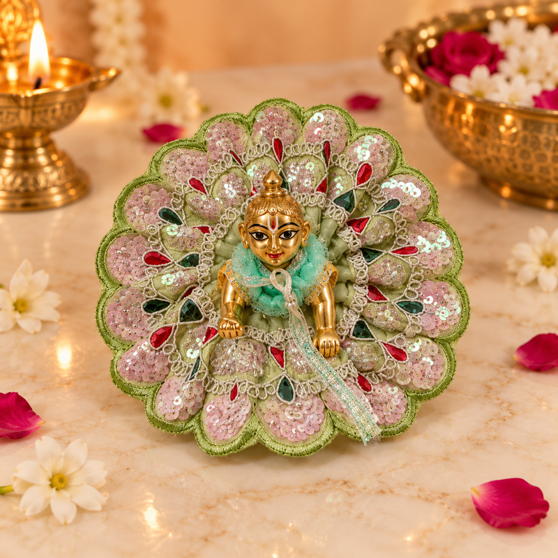Handcrafted Laddu Gopal Poshak Size 1 Design 01 front view