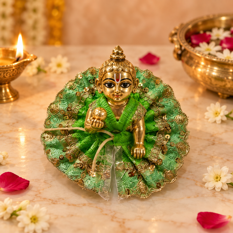 Handcrafted Laddu Gopal Poshak Size 1 Design 05 front view