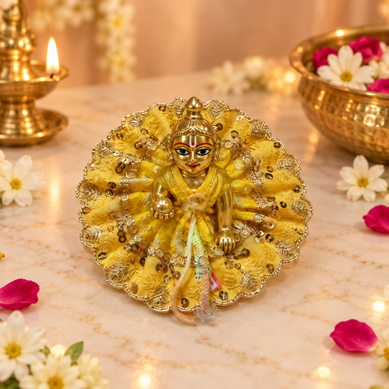 Handcrafted Laddu Gopal Poshak Size 1 Design 07 front view