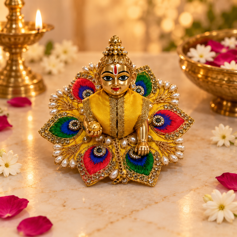 Handcrafted Laddu Gopal Poshak Size 1 Design 08 front view