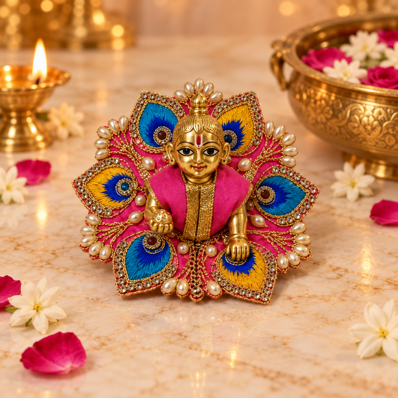 Handcrafted Laddu Gopal Poshak Size 1 Design 10 front view