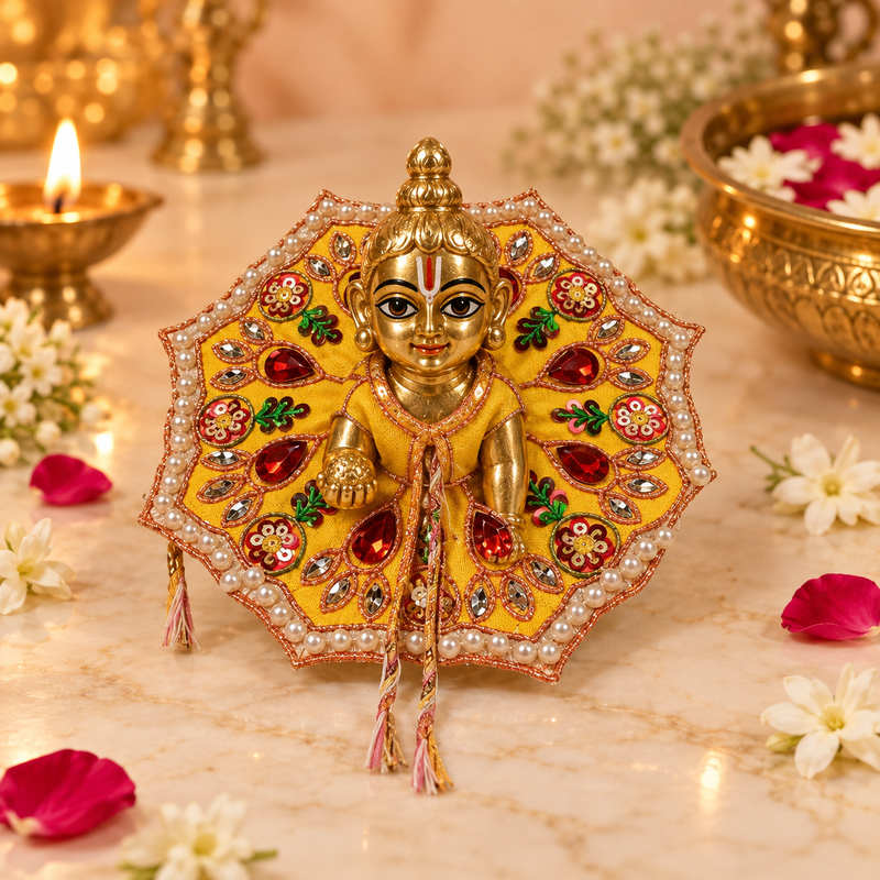Handcrafted Laddu Gopal Poshak Size 1 Design 12 front view
