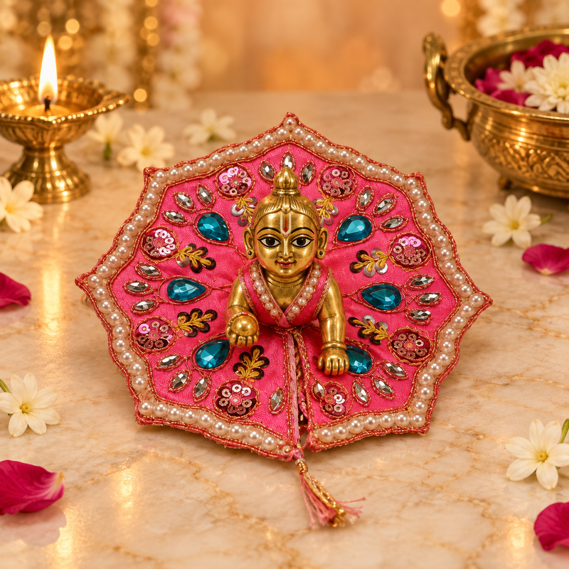 Handcrafted Laddu Gopal Poshak Size 1 Design 13 front view