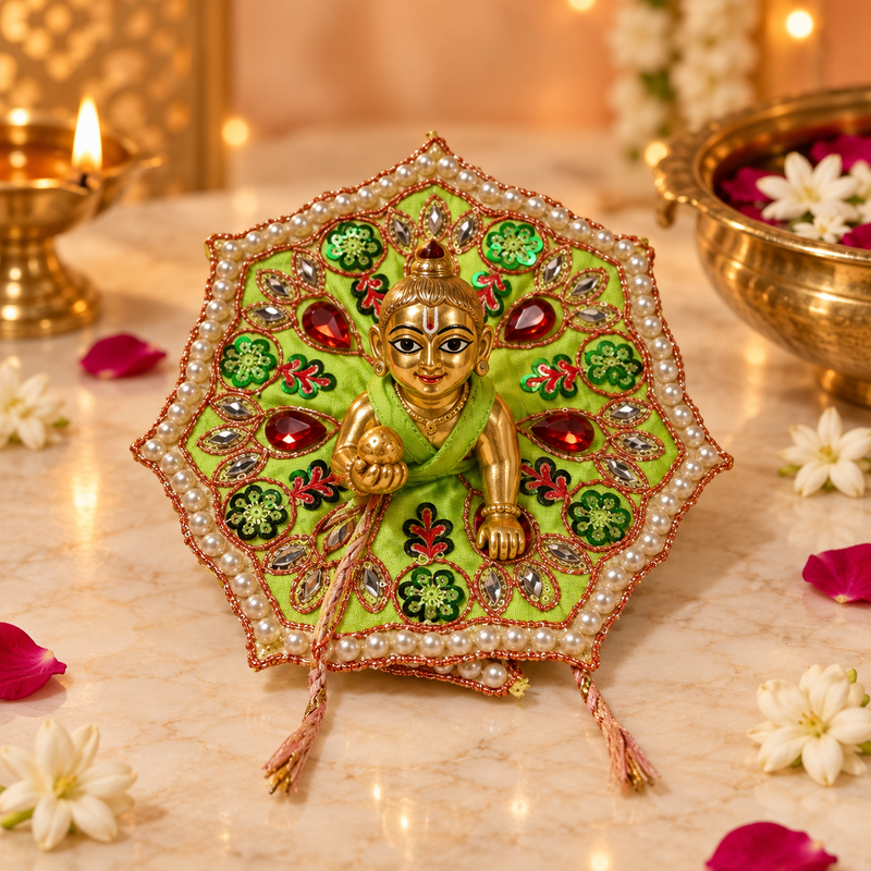 Handcrafted Laddu Gopal Poshak Size 1 Design 14 front view