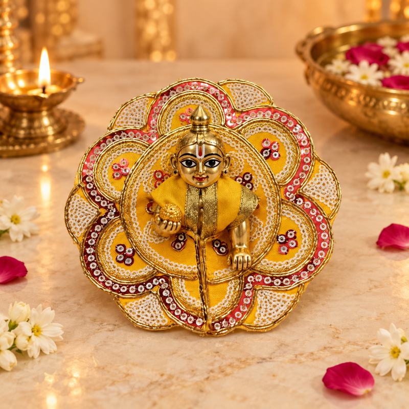 Handcrafted Laddu Gopal Poshak Size 1 Design 16 front view