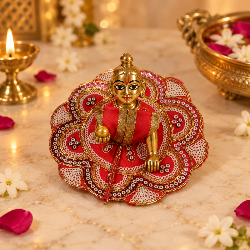 Handcrafted Laddu Gopal Poshak Size 1 Design 17 front view