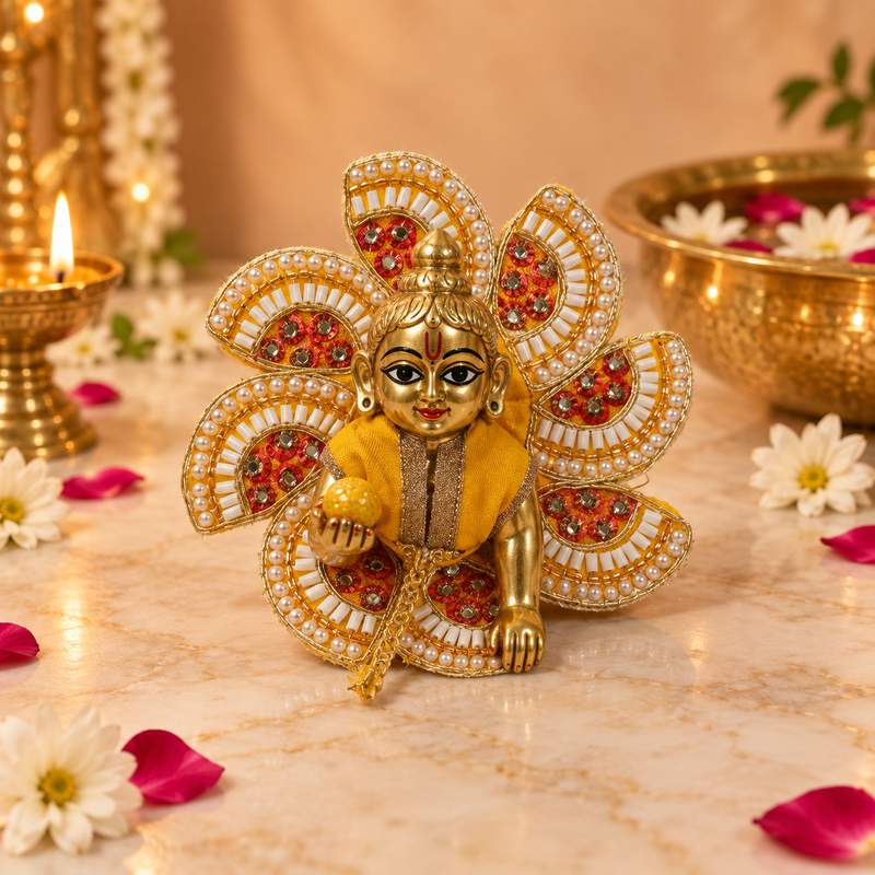 Handcrafted Laddu Gopal Poshak Size 1 Design 21 front view