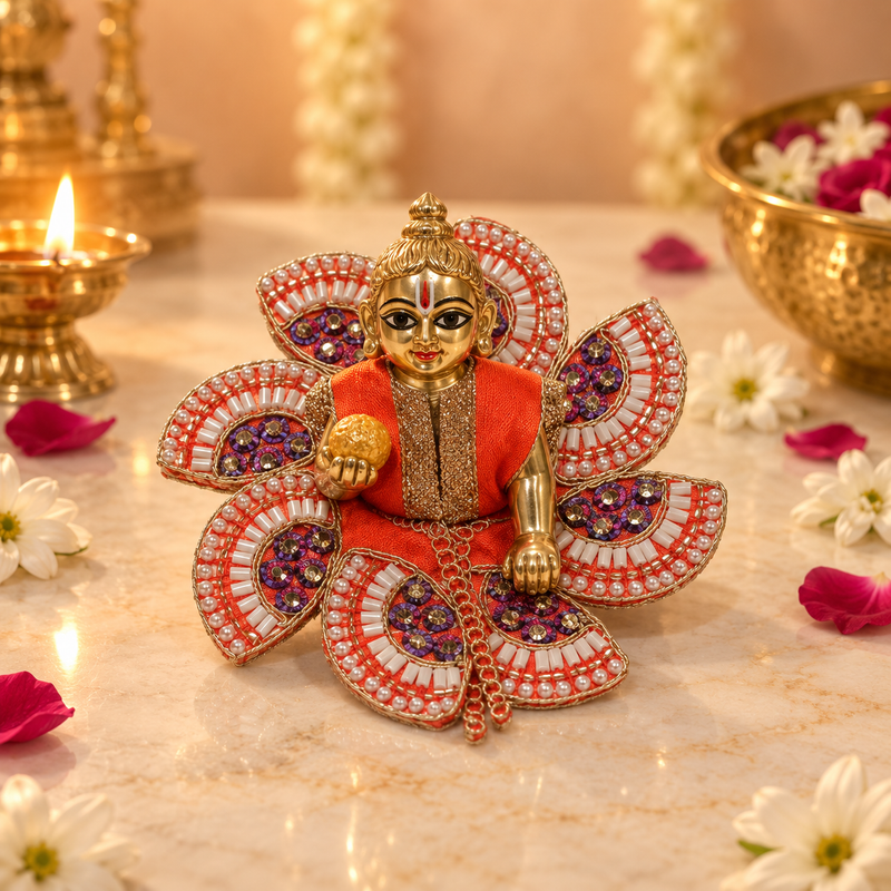 Handcrafted Laddu Gopal Poshak Size 1 Design 23 front view