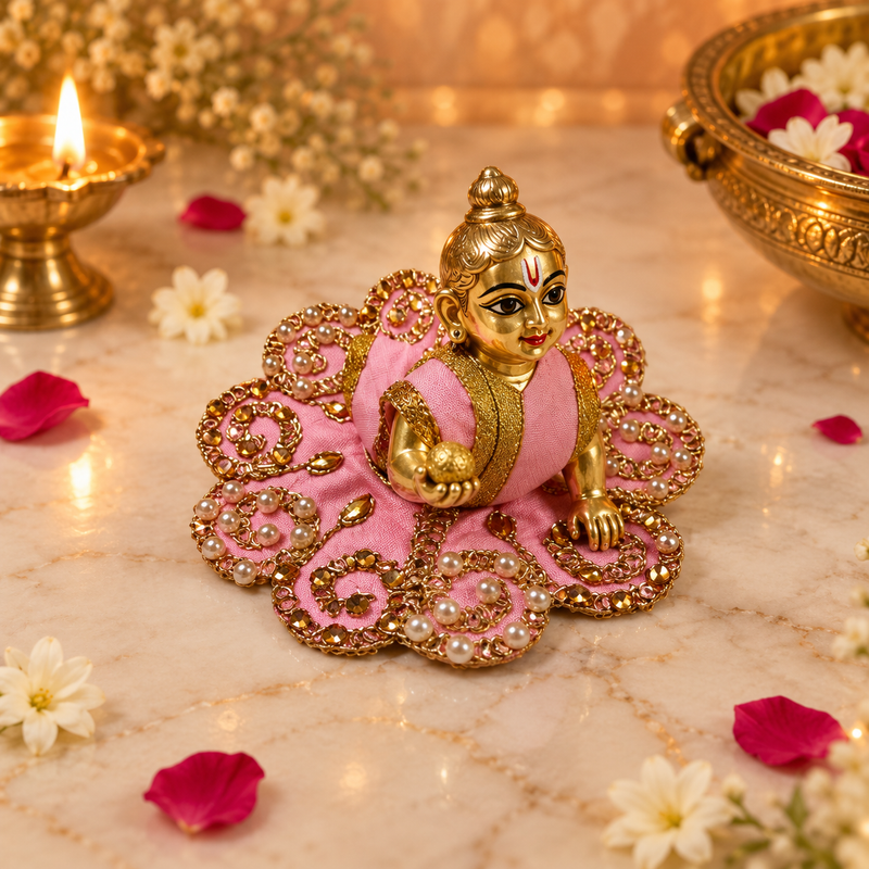 Handcrafted Laddu Gopal Poshak Size 1 Design 26 front view