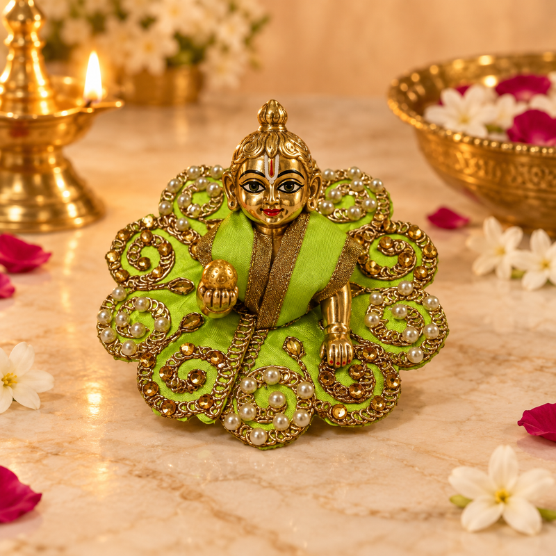 Handcrafted Laddu Gopal Poshak Size 1 Design 27 front view