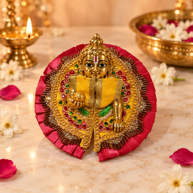 Handcrafted Laddu Gopal Poshak Size 1 Design 29 front view