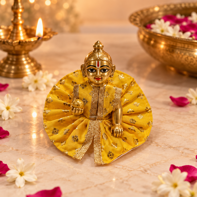Handcrafted Laddu Gopal Poshak Size 1 Design 34 front view
