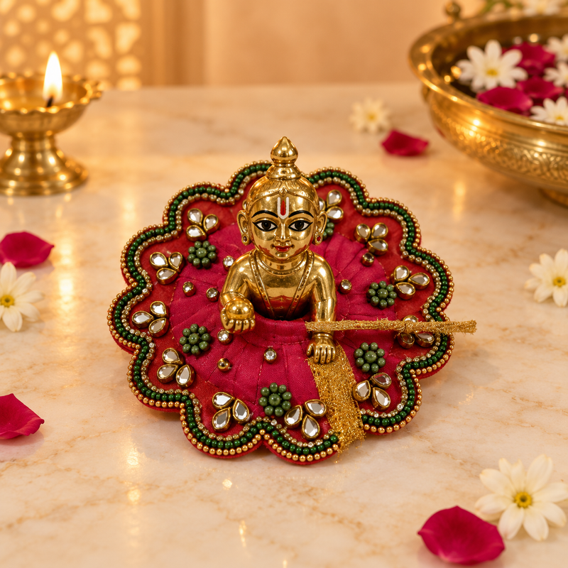 Handcrafted Laddu Gopal Poshak Size 1 Design 37 front view