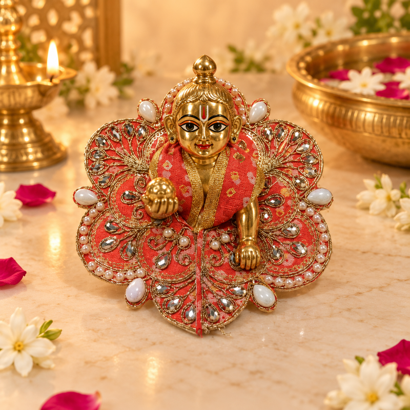 Handcrafted Laddu Gopal Poshak Size 1 Design 38 front view
