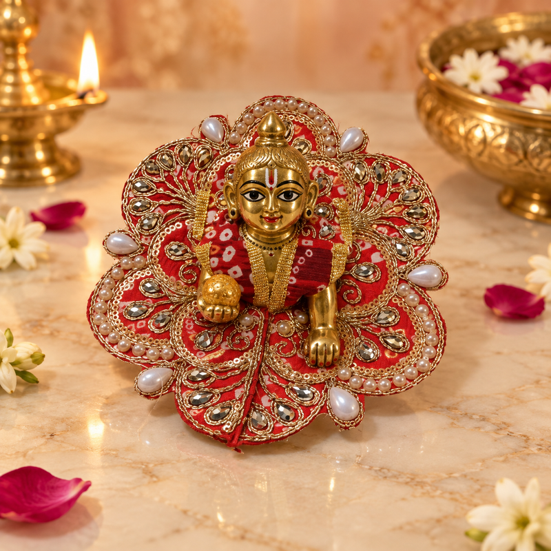 Handcrafted Laddu Gopal Poshak Size 1 Design 39 front view