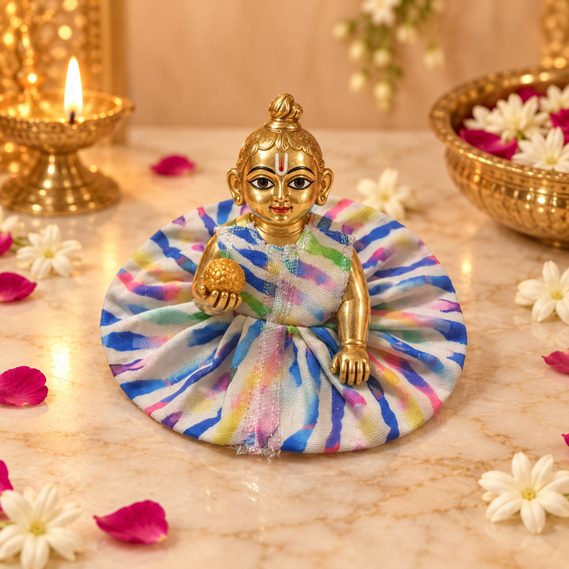 Handcrafted Laddu Gopal Poshak Size 1 Design 46 front view