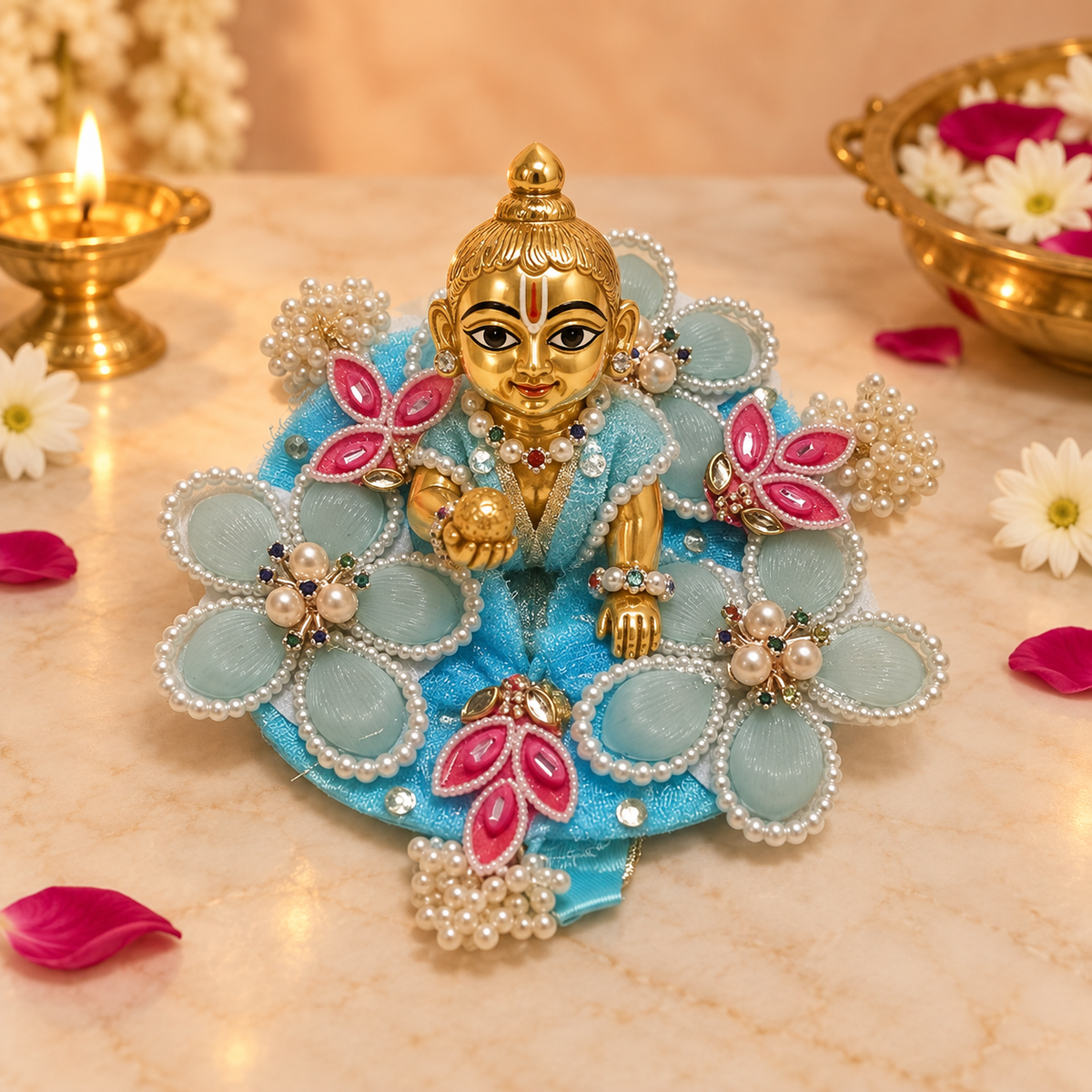 Handcrafted Laddu Gopal Poshak Size 2 front view