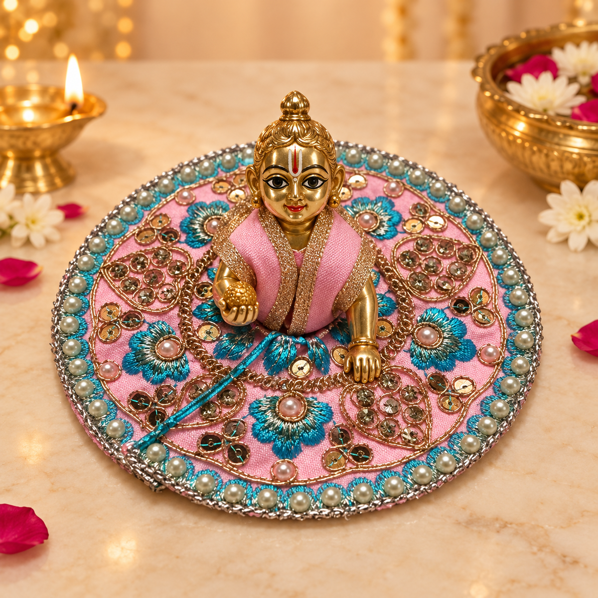 Handcrafted Laddu Gopal Poshak Size 2 front view