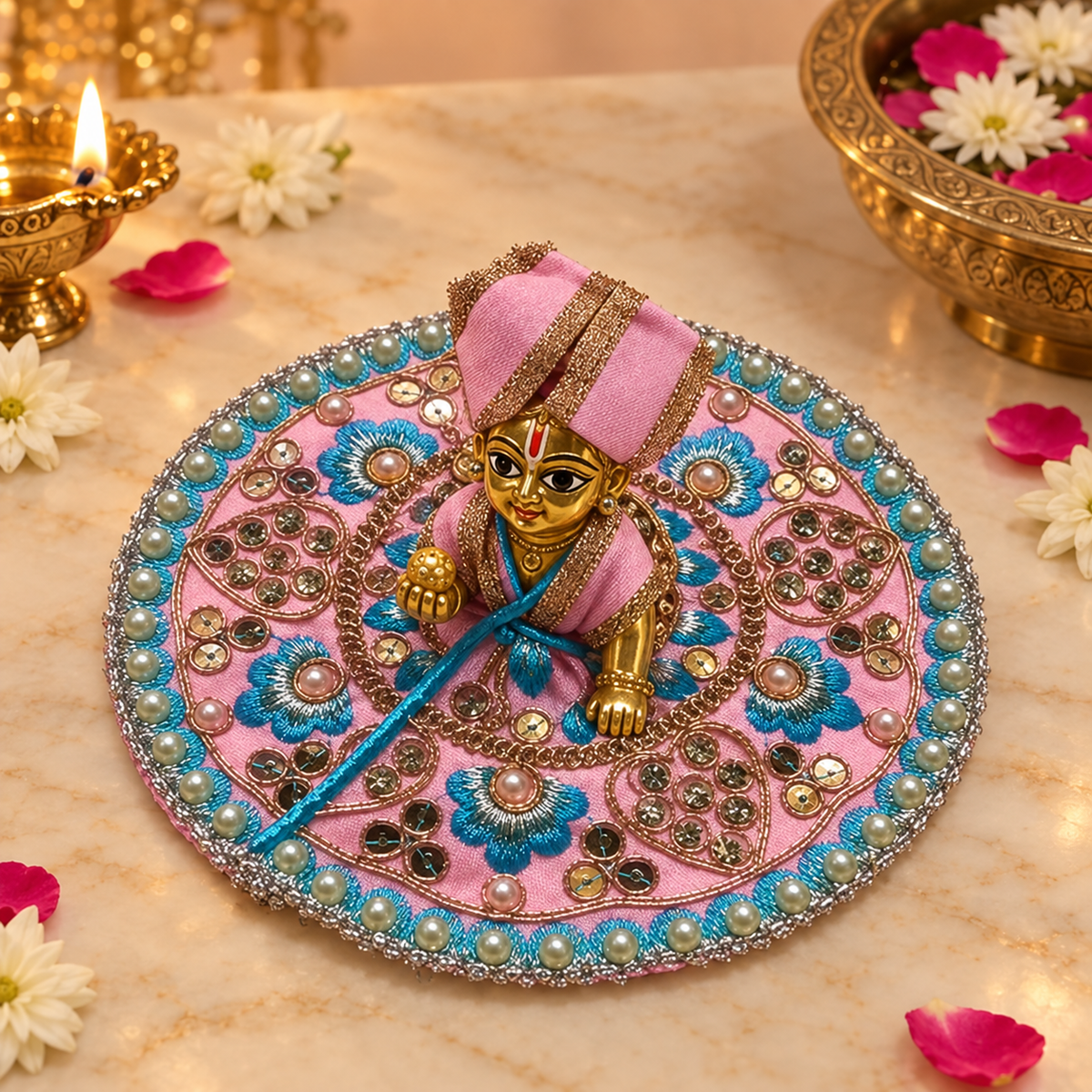 Handcrafted Laddu Gopal Poshak Size 2 angled view