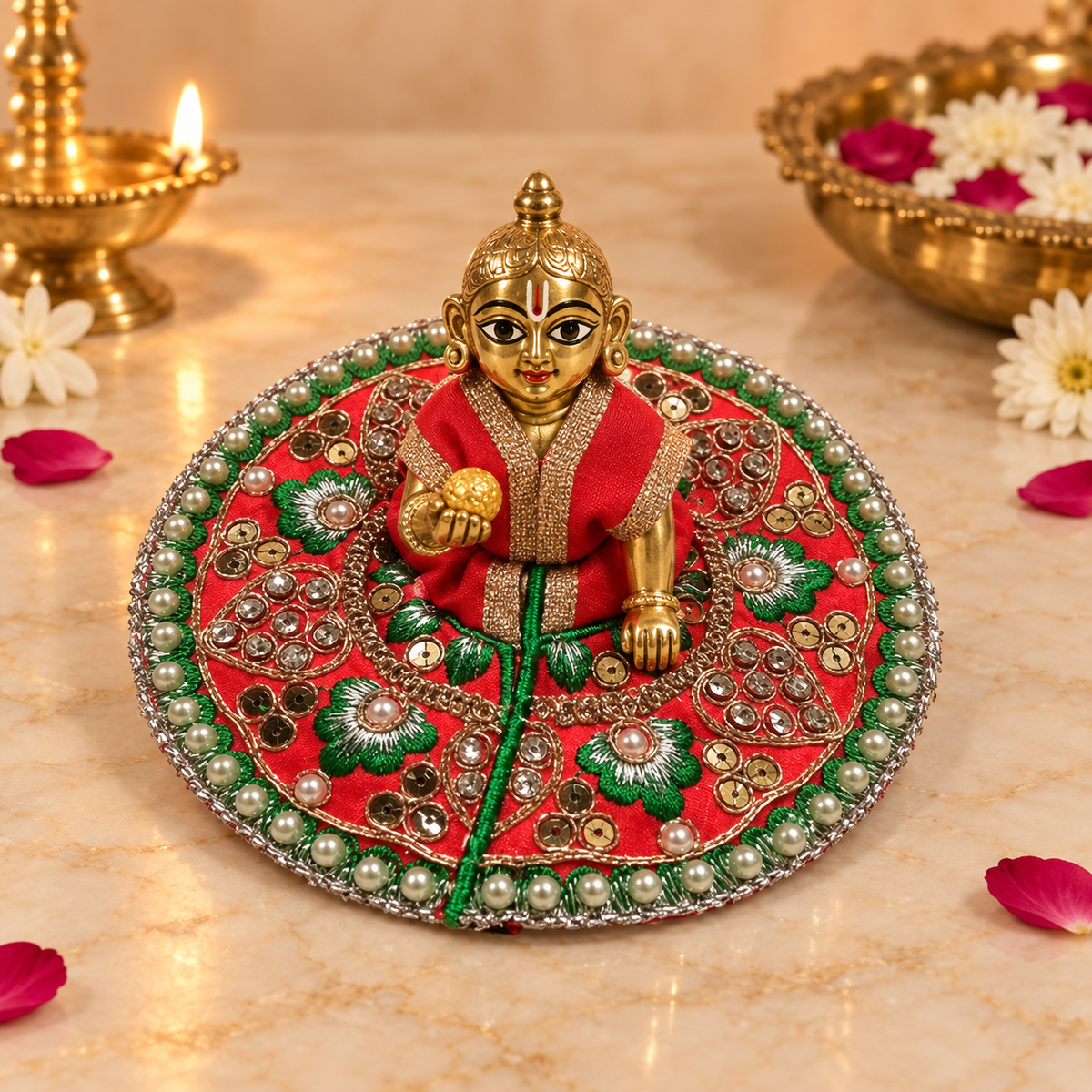 Handcrafted Laddu Gopal Poshak Size 2 front view