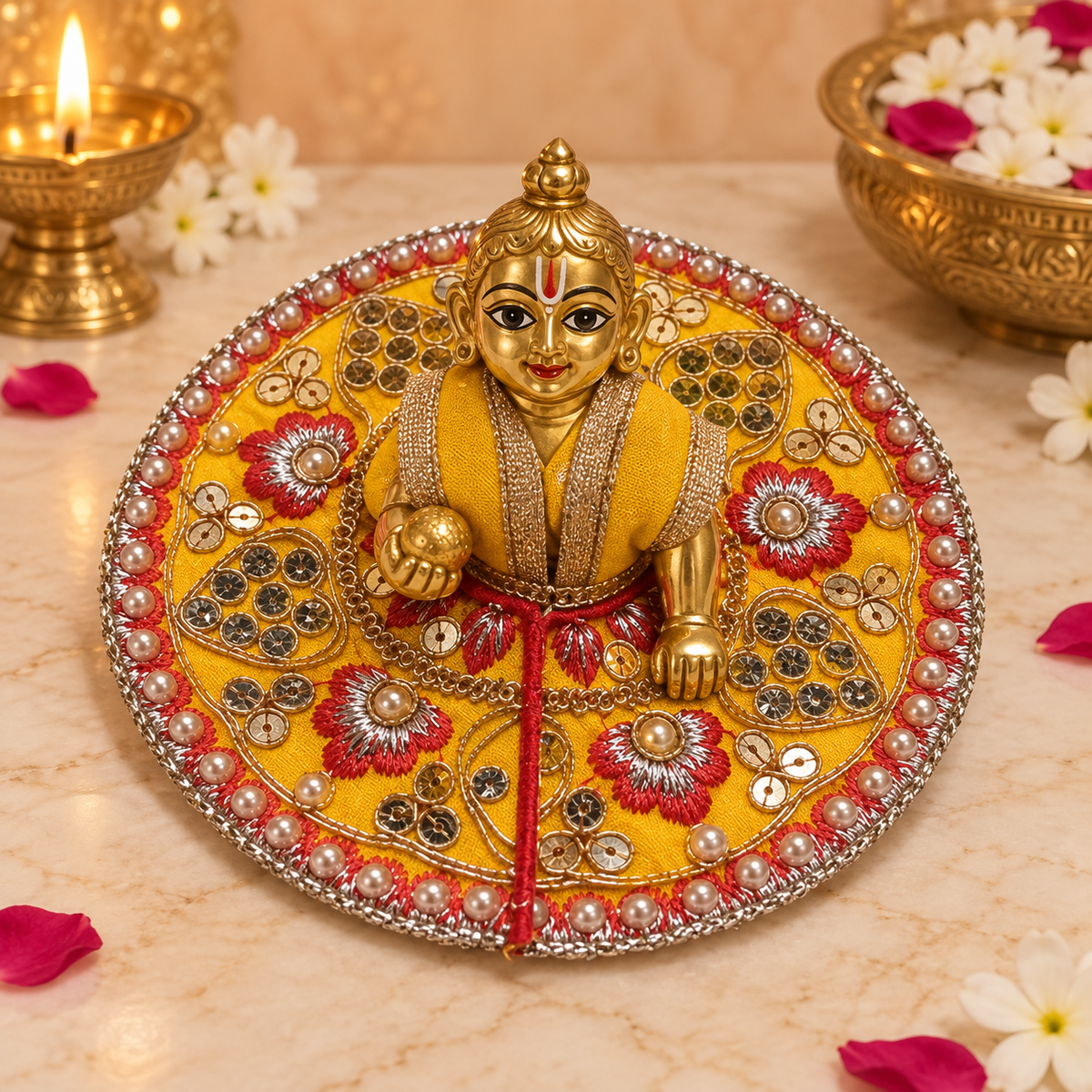 Handcrafted Laddu Gopal Poshak Size 2 front view