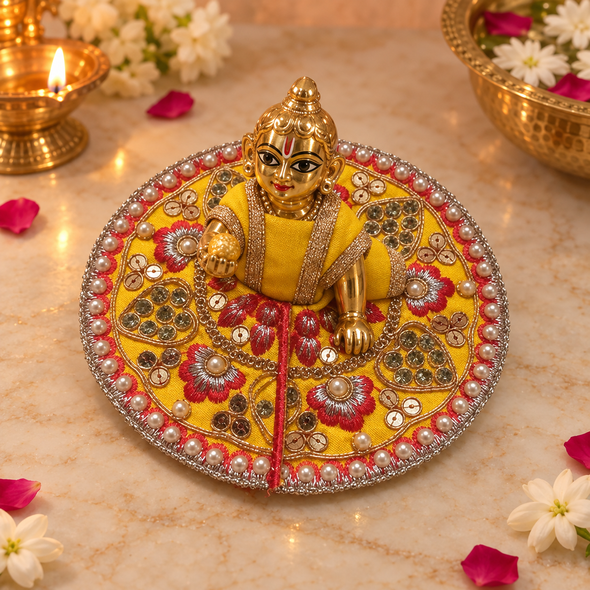 Handcrafted Laddu Gopal Poshak Size 2 angled view