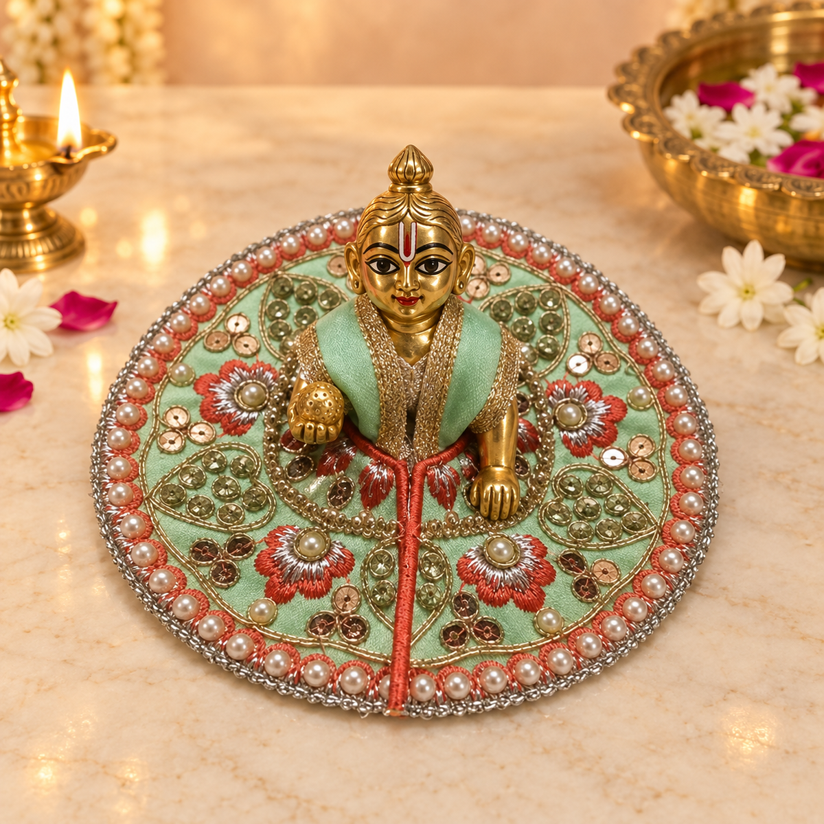Handcrafted Laddu Gopal Poshak Size 2 front view