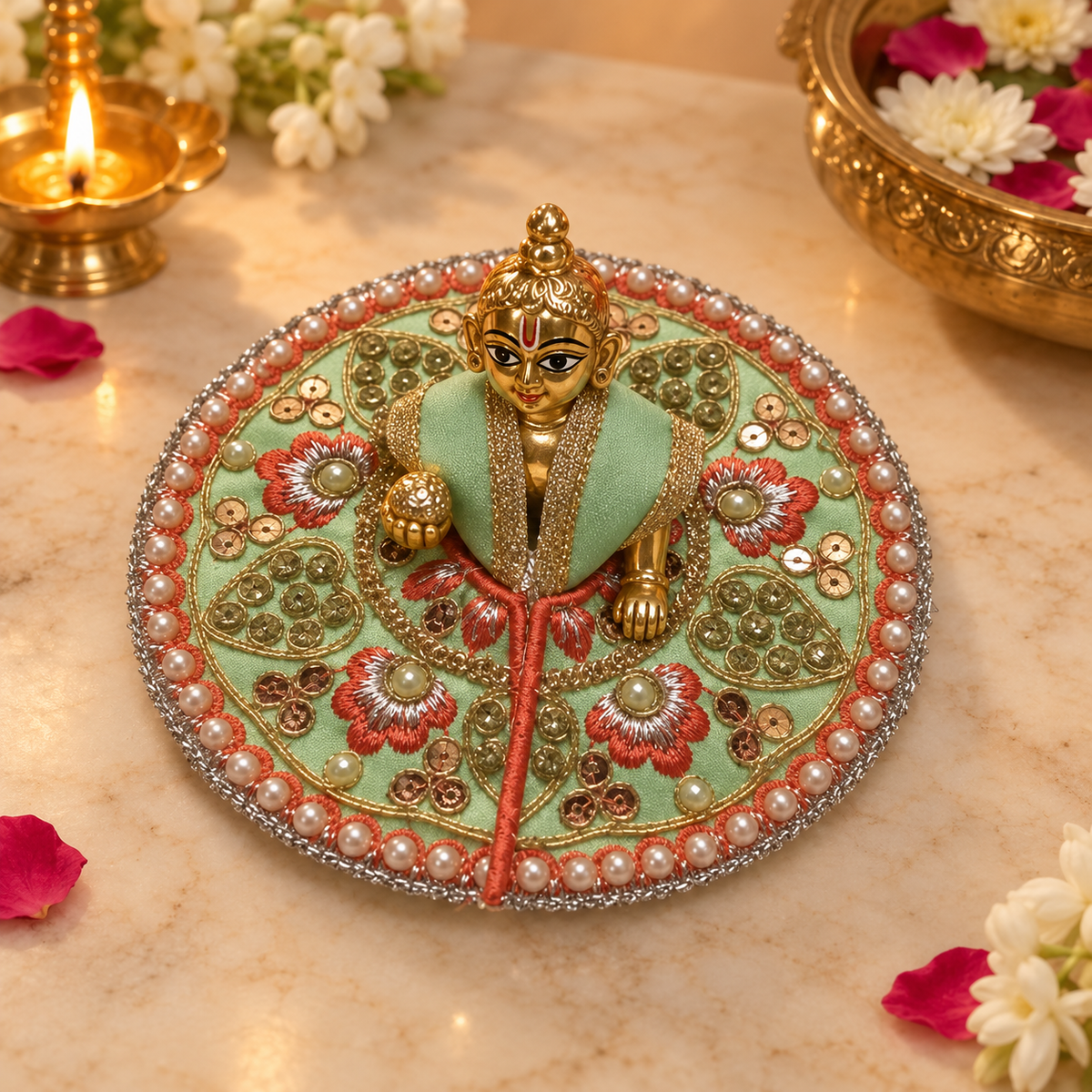 Handcrafted Laddu Gopal Poshak Size 2 angled view